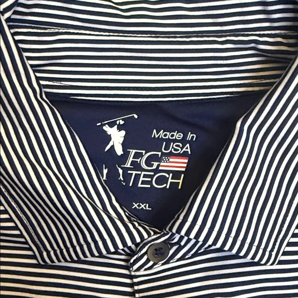 Fairway & Greene Tech Trump National Polo (Black & White Striped / Size XXL) - Picture 2 of 6